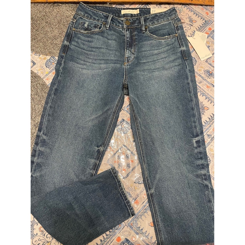 Unpublished Debbie Slim Mom Fit Jeans 27 Medium Wash Cropped Tapered High Rise